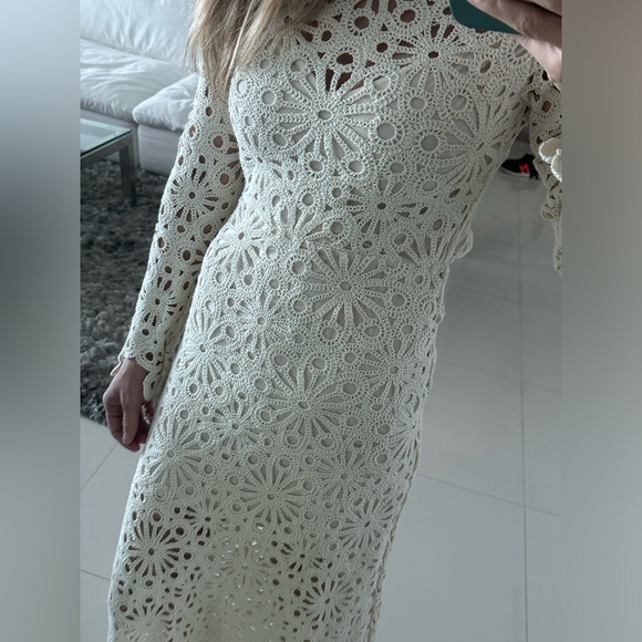 Maje Rozim Dress Crochet Maxi Dress Mini Depop - Picture 9 of 12